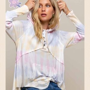 LAST! Cotton Candy Contrast Fabric Favorite Hoodie